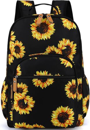 Шкільний рюкзак Leaper з квітковим принтом, сумка-мішок, сумка для книг, дамська сумка, темно-синьо-білий, 2 (Large-15.6, темно-синьо-квітковий [8005 L])