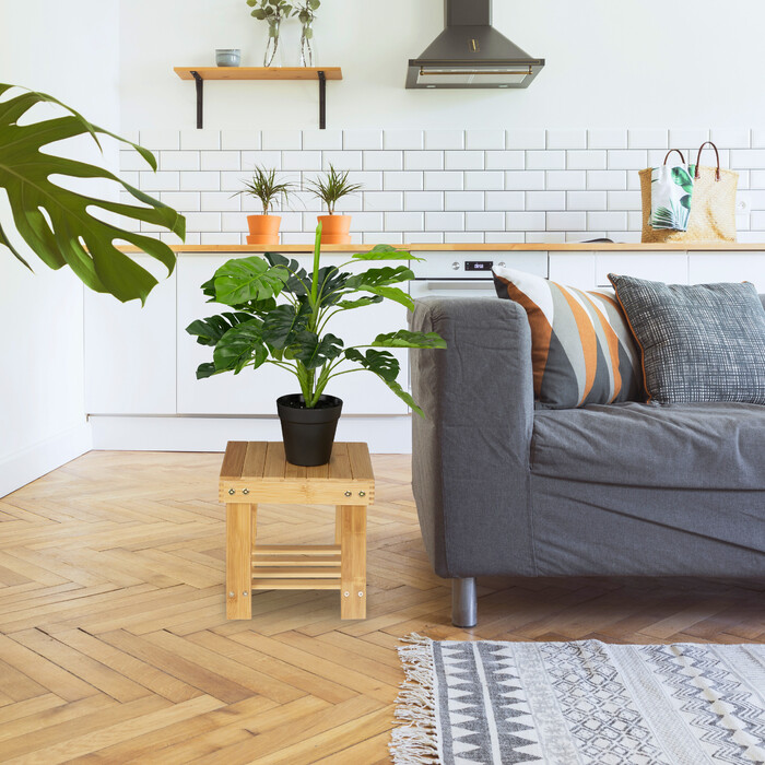 Relaxdays Small Bamboo Footstool