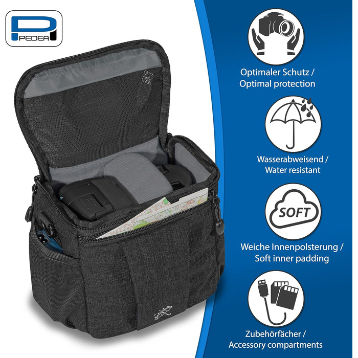 Сумка для DSLR камери PEDEA, чорна, з водонепроникним чохлом