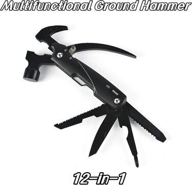 Багатофункціональний молоток-інструмент 12 в 1 для чоловіків, подарунок тато, чоловік, кемпінг, туризм, надзвичайні ситуації