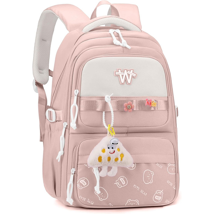 Шкільний рюкзак для підлітків: водонепроникний, великий, рожевий. Підходить для дівчат та хлопців, для школи, подорожей та повсякденного використання.