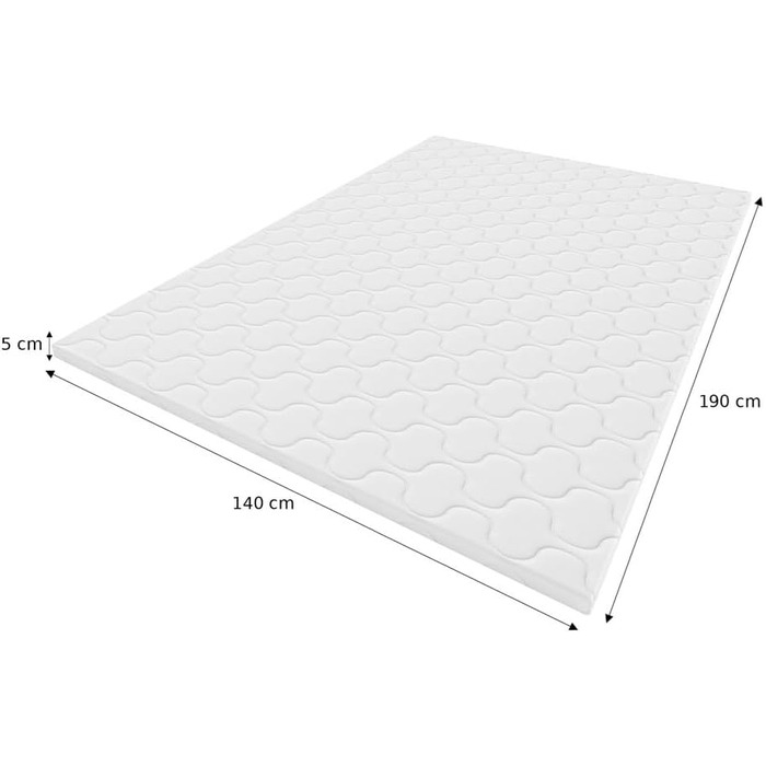 POKAR Mattress Topper, Mattress Topper, Mattress Pad, Mattress Protector for Mattress, Washable and Suitable for Allergy Sufferers, 140 x 190 cm