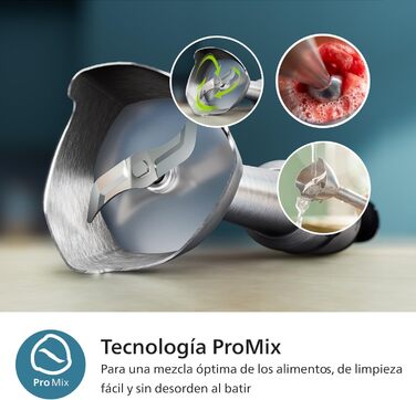 Philips 5000 Series Immersion Blender with Chopper, Compact Chopper, Whisk - 1200W Power. ProMix Technology. LED Speed Indicator. Variable Speed Control (HR2685/00) + Chopper, Compact Chopper, Whisk