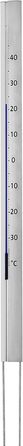 TFA Dostmann Central Park Analog Garden Thermometer, 12/2005, weather-resistant, made of aluminum, 137cm tall, silver