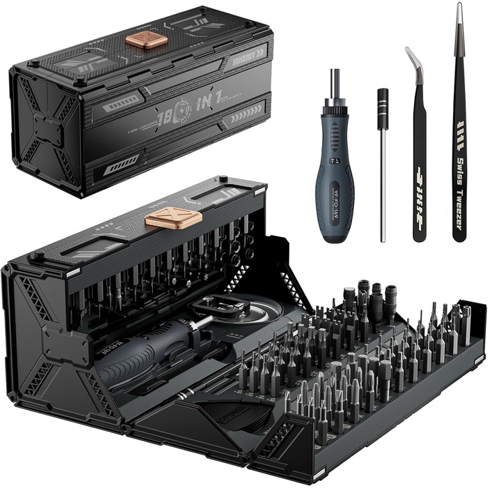 Електрична викрутка JAKEMY 180 в 1 з 3 режимами, набір для дрібної механіки, моделювання, ремонту ноутбуків, телефонів, годинників, окулярів. Моделі Fo167, Fo169