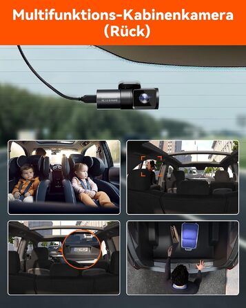 Автомобільний відеореєстратор VANTRUE N5 з сенсором STARVIS 2, 4-канальний (2.7K + 3x1080P), передня, задня та внутрішні камери