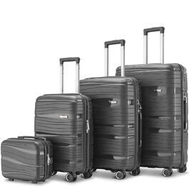 Набір валіз Travel One з жорстким корпусом, 4 предмети, антрацит (32/60/98 л), з кодовим замком та колесами 360°