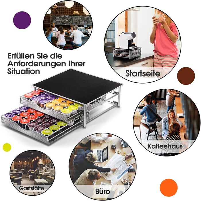 Підставка для капсул кави Masthome - 2 яруси, органайзер для Dolce Gusto (72 капсули)