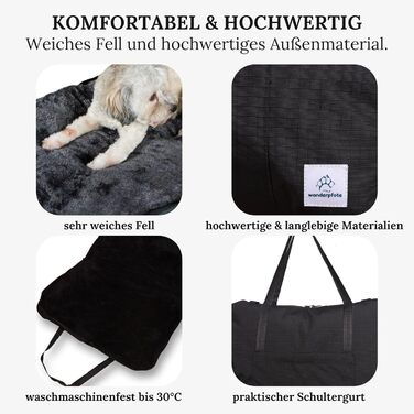 Ортопедичне собаче ліжко Wanderpfote для подорожей – зручне та сертифіковане ліжко для собак (M, Чорний)