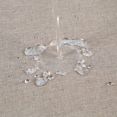 Штора для душу LinTimes з льону, 180x200 см, бежева (Taupe), важкий 240 GSM, з гачками, готельний люкс, машинне прання