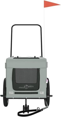 Фаркоп-причіп для велосипеда, переноска для собак, 120 x 54.5 x 53 см, сірий