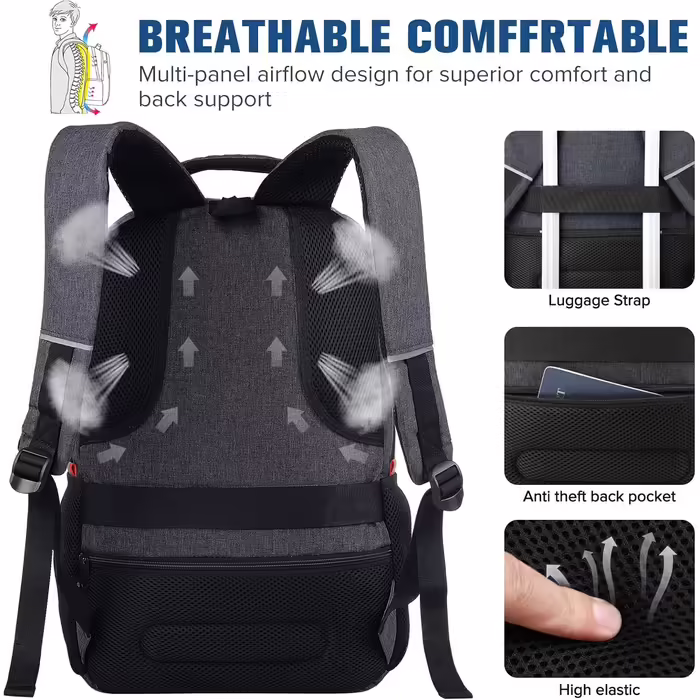 YAMTION Backpack Men's School Backpack for 15.6 inch Laptop Backpack Work Waterproof Business Daypacks Boys Teenage 35L