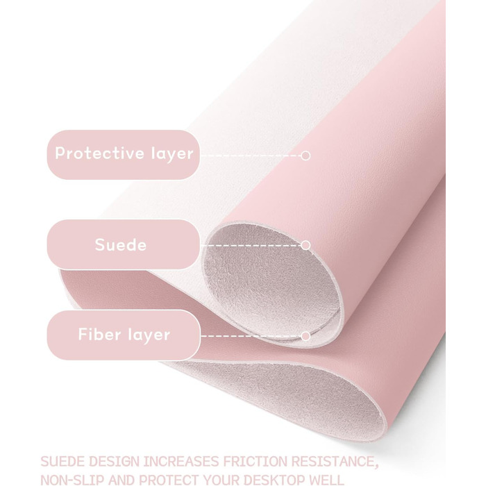Підкладка під мишу YSAGi, 80x40 см, рожева, з антиковзким покриттям, для офісу та дому