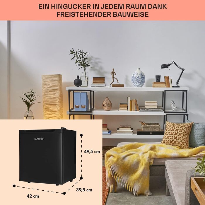 Міні-холодильник Klarstein Silent Cool: 30 літрів, 24dB, регулювання температури, білий/чорний