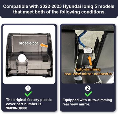 Автореєстратор Fitcamx 4K UHD для Hyundai IONIQ 5 2022-2024 SEL Limited (з автозатемненням), OEM відеореєстратор з WiFi, нічним режимом, G-сенсором, WDR, Plug & Play, 64GB, фронтальна 4K та задня 1080P камера