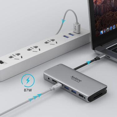 Док-станція USB-C для ноутбука з підтримкою 2 моніторів 4K, 13 в 1, з DisplayPort, HDMI, USB3.1, RJ45, 100W PD, кардридер, аудіо/мікрофон, для Dell HP (сірий)