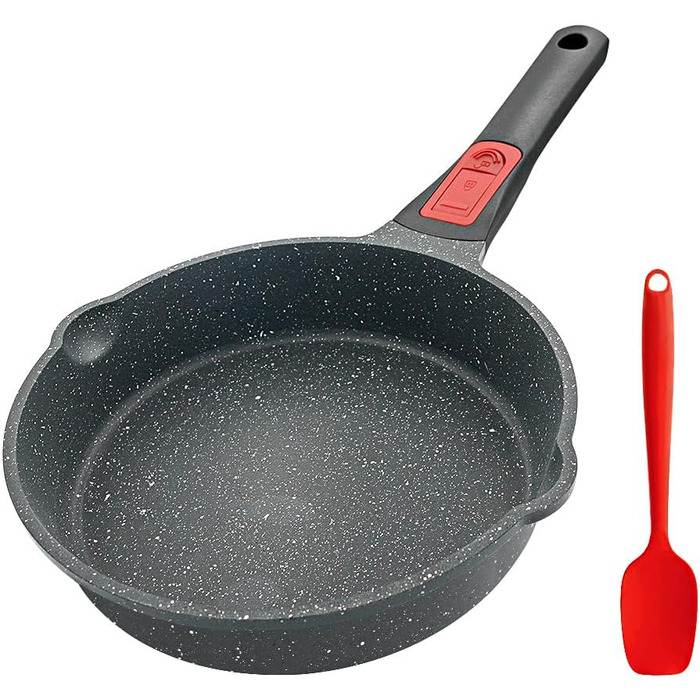 Сковорода 24 см з кришкою, антипригарна, з знімним ручками, підходить для всіх типів плит