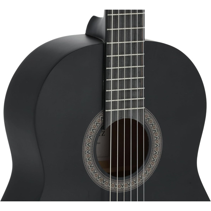 Кітара класична Juan Miguel Navarrez, 4/4, чорна, стартовий набір (сумка, медіатор, книга з CD, тюнер)