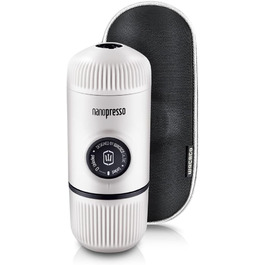 WACACO Nanopresso Portable Espresso Machine, with Nanopresso S Case, Upgrade Version of Minipresso, Travel Coffee Machine, Manually Operated (New Elements Cold White)
