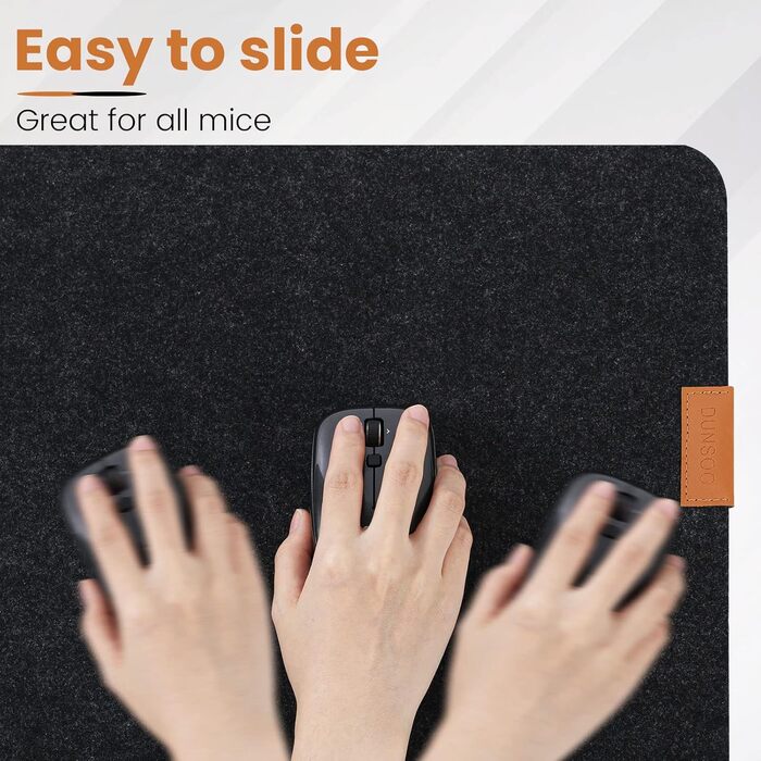 Підкладка на стіл з фетру | 100x40 см | Нековзна килимок для миші | Великий килимок для столу | Захист столу для офісу та дому (темно-сірий)