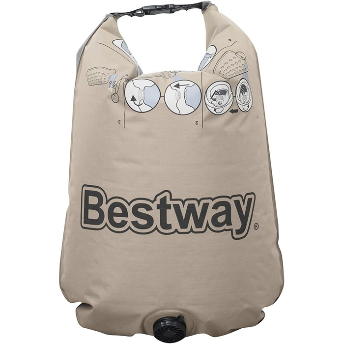 Надувний матрац Bestway Roll & Relax Twin 188x99x22 см, сірий, для відпочинку