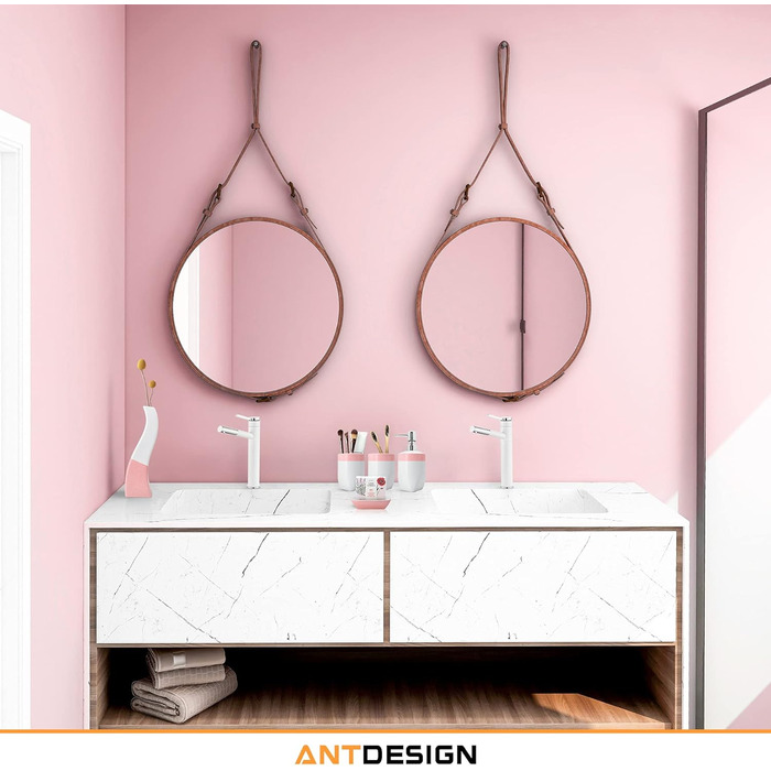 Набір аксесуарів для ванної кімнати з кераміки, 5 шт. (помпа, дозатор мила, мильниця, тримач для зубних щіток, ваза), рожевий, для сучасного декору