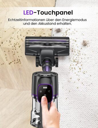 Бездротовий акумуляторний пилосос Vexilar V8PRO 6-в-1: для твердих поверхонь, килимів та шерсті тварин. 35KPa, 45 хв роботи.