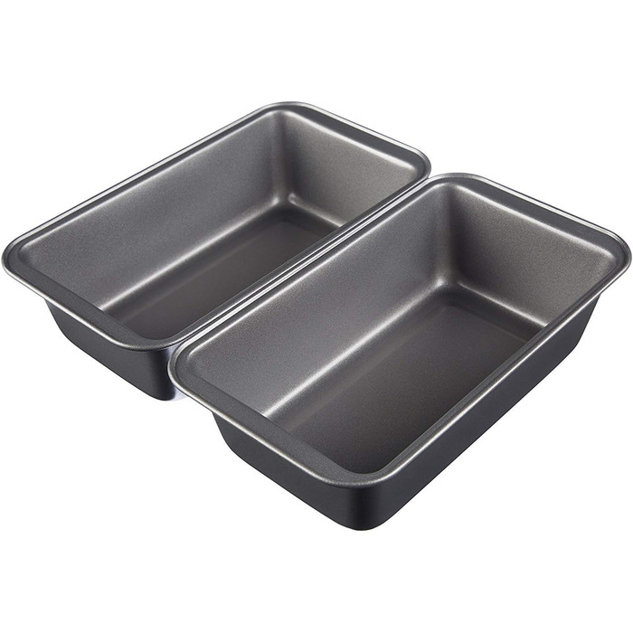 Amazon Basics - Loaf Pan, Non-Stick, Carbon Steel, 20.3 cm x 10 cm, 2-Pack & Multi-Purpose Kitchen Knife/Scraper, Stainless Steel