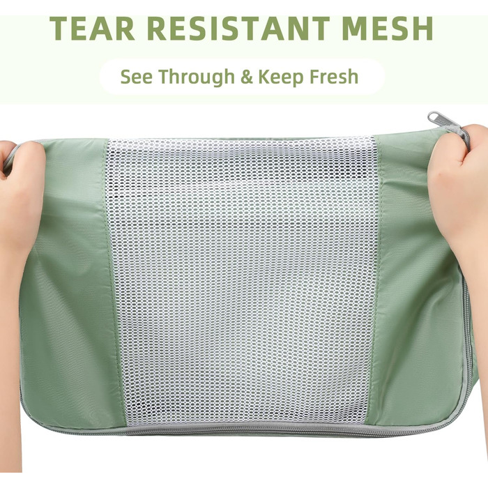 Набір органайзерів для подорожей BAGAIL (8 шт.) різних розмірів – Matcha Green