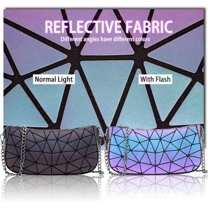 Геометричний гаманець жіночий світловідбиваючий, сумка кросбоді Geometrisches Portemonnaie (Cb-03 Small)