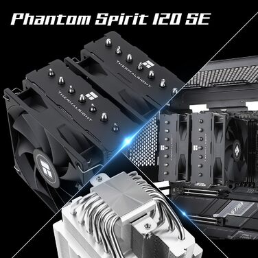 Thermalright Phantom Spirit 120 SE: Кулер для CPU з 7 heatpipes та двома 120mm вентиляторами, підтримка AMD AM4/AM5/Intel lga1851/1700/1150/1151/1200