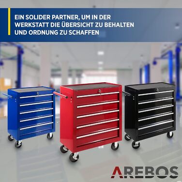 Arebos 5-Compartment Tool Trolley