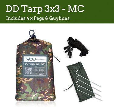 Тент DD Tarp 3x3 MC – легкий камуфляжний тент для гамака, кемпінгу та сольного відпочинку на природі