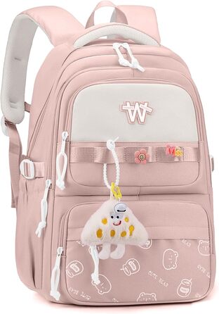 Шкільний рюкзак для підлітків: водонепроникний, великий, рожевий. Підходить для дівчат та хлопців, для школи, подорожей та повсякденного використання.