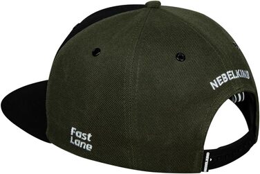 Кепка Nebelkind Snapback Unisex, чорний з оливковим, регульована, трендова streetwear, якісна бейсболка з прямим козирком