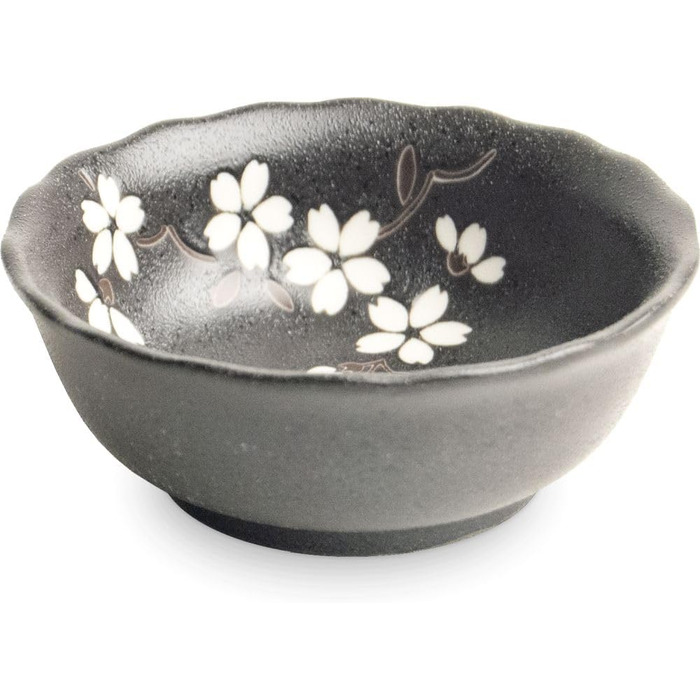 Набір для суші Sushiset SAKURA з порцеляни (Японія) – подарунковий, чорний, 2 тарілки, 2 мисочки, 2 набори паличок