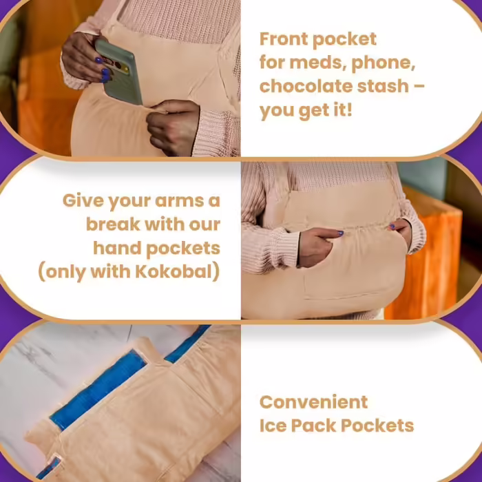 KOKOBAL Post-Mastectomy Pillow for Recovery After Breast Surgery, Choose Your Color, Convenient Ice Pack Pockets, Transforms into a Soft Cloud Pillow, Soothing Brown