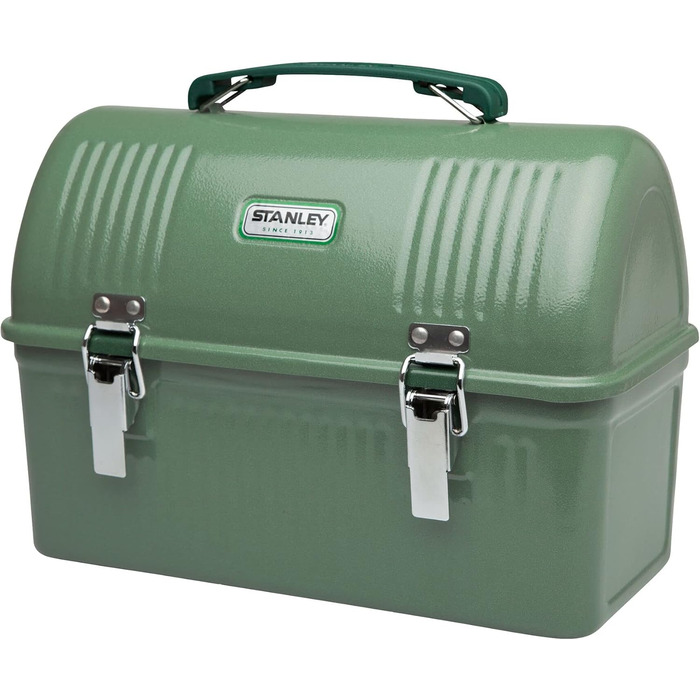 Stanley Classic Lunch Box 9.5L - Stainless Steel Lunchbox with Handle - BPA Free Food Container - Fits Thermos or Travel Mug - Hammertone Green