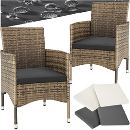 Tectake 2-Piece Rattan Garden Chair Set
