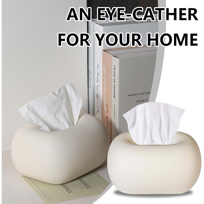 Ceramic Cosmetic Tissue Box, Tissue Box Made of Ceramic White Cosmetic Tissue Boxes Napkin Holder Decorative Tissue Box Dispenser Facial Tissue Organizer for Living Room Hallway Bathroom