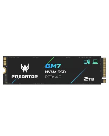 SSD Acer Predator GM7 2TB M.2 NVMe PCIe 4.0 - Швидкість читання до 7400 МБ/с - TLC NAND Flash - Внутрішній SSD для ПК, ноутбука та PS5