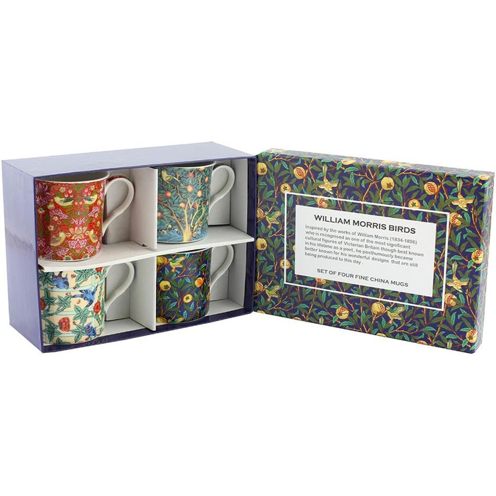 Leonardo Collection William Morris Mugs, Set of 4