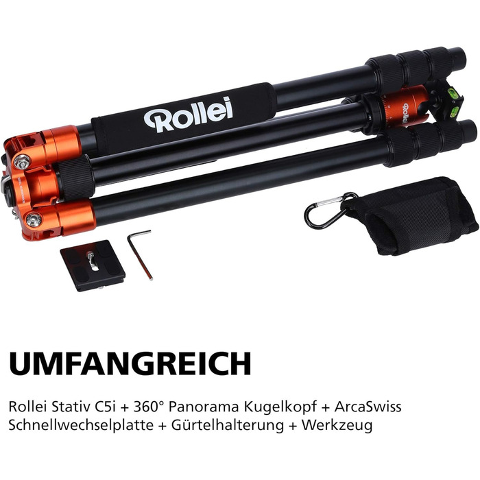 Штатив Rollei C5I Orange: легкий, алюмінієвий, для макрозйомки та подорожей | Monopod