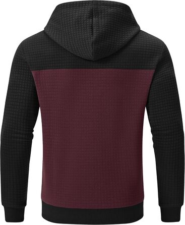 Чоловічий худі YuKaiChen з нашивками, джгут, капюшон, колірний блок, світшот з кишенями, хакі-білий-армійський колір (M, чорний-вишневий)