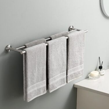 Тримач для рушників KES, подвійний, з нержавіючої сталі SUS304, 60 см, настінний, A2001S60