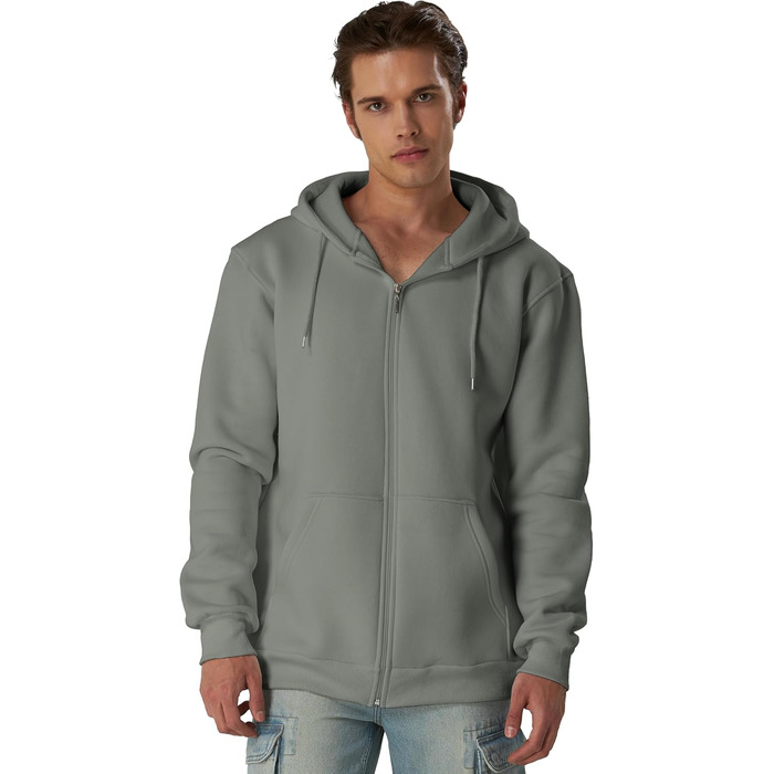 Світшот з капюшоном Smith & Soo для чоловіків – спортивна куртка, світшот з довгими рукавами, фітнес, тренування, худі, сірий (M)