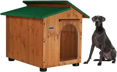 Будка для собак з масивного дерева, модель Alpi A – для Чихуахуа/кота, 45x60xH48 см (підійде також для Німецької доги 102x122xH108)