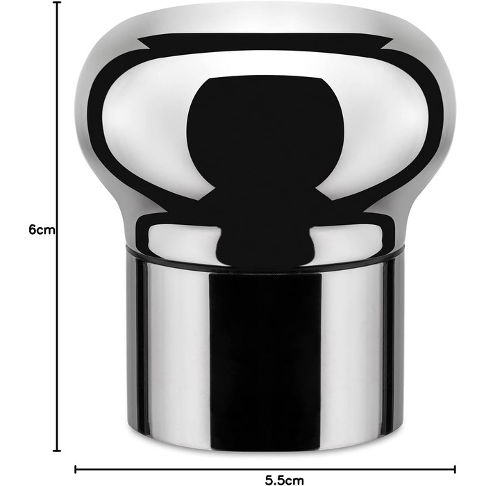 Alessi Noè GIA12 - Hermetic Bottle Stopper Design for Wine and Champagne Bottles, Polished, 10 x 8 x 14 cm
