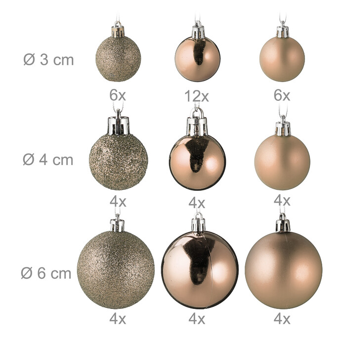 Relaxdays Set of 100 Christmas Baubles