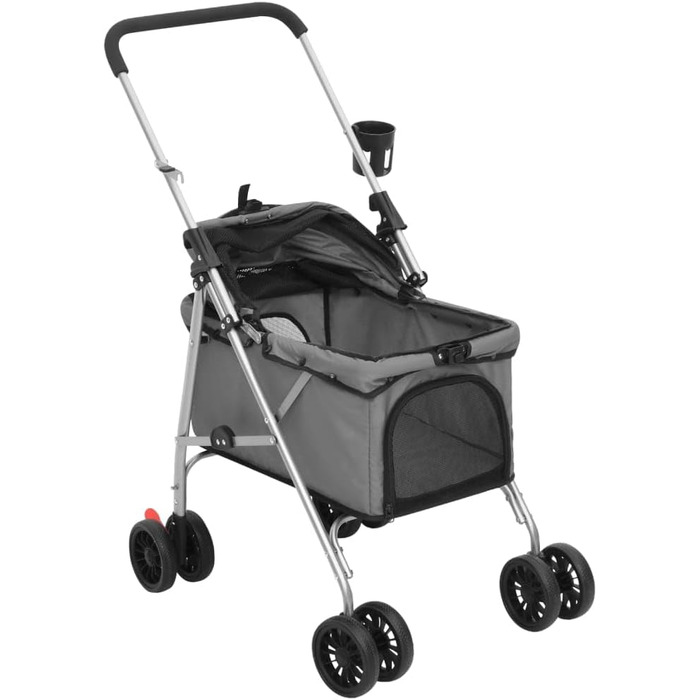 Візок для собак VidaXL, складаний, 76x50x100 см, сірий, Oxford-тканина
